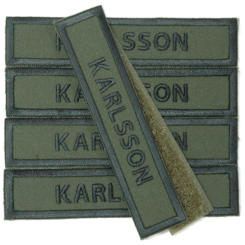 Militära namnband gröna med svart text, kardborre 5-pack 980005